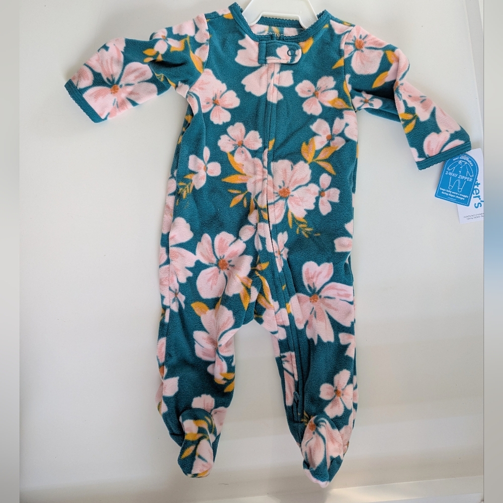 New Carter's Blue and Pink Hawaii print Footies